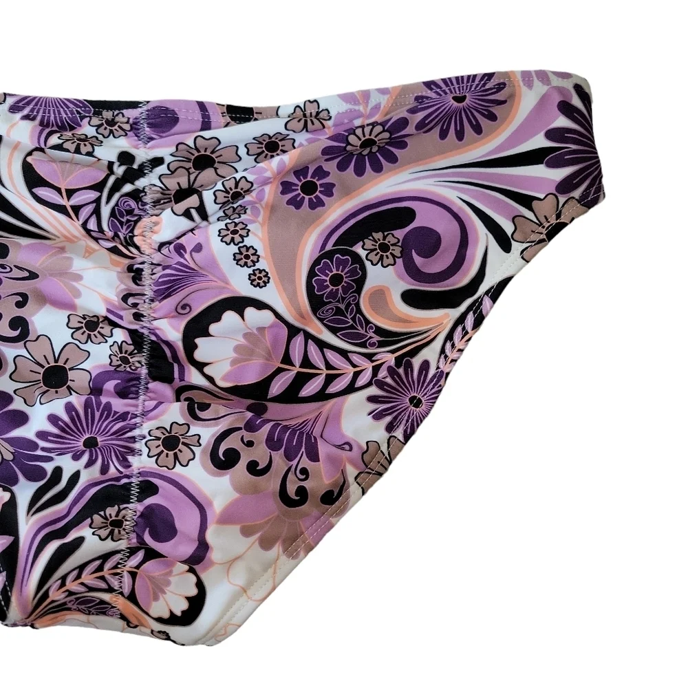 Salt + Cove NWT Junior's Purple Paisley Hipster Bikini Bottoms Size L